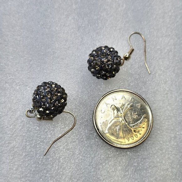 Mini Grey Dangle Ball Bead Earrings - Picture 4 of 7